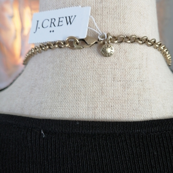 New J. CREW Flower Statement Necklace Periwinkle Blue Lucite Clear Rhinestone - Picture 4 of 4